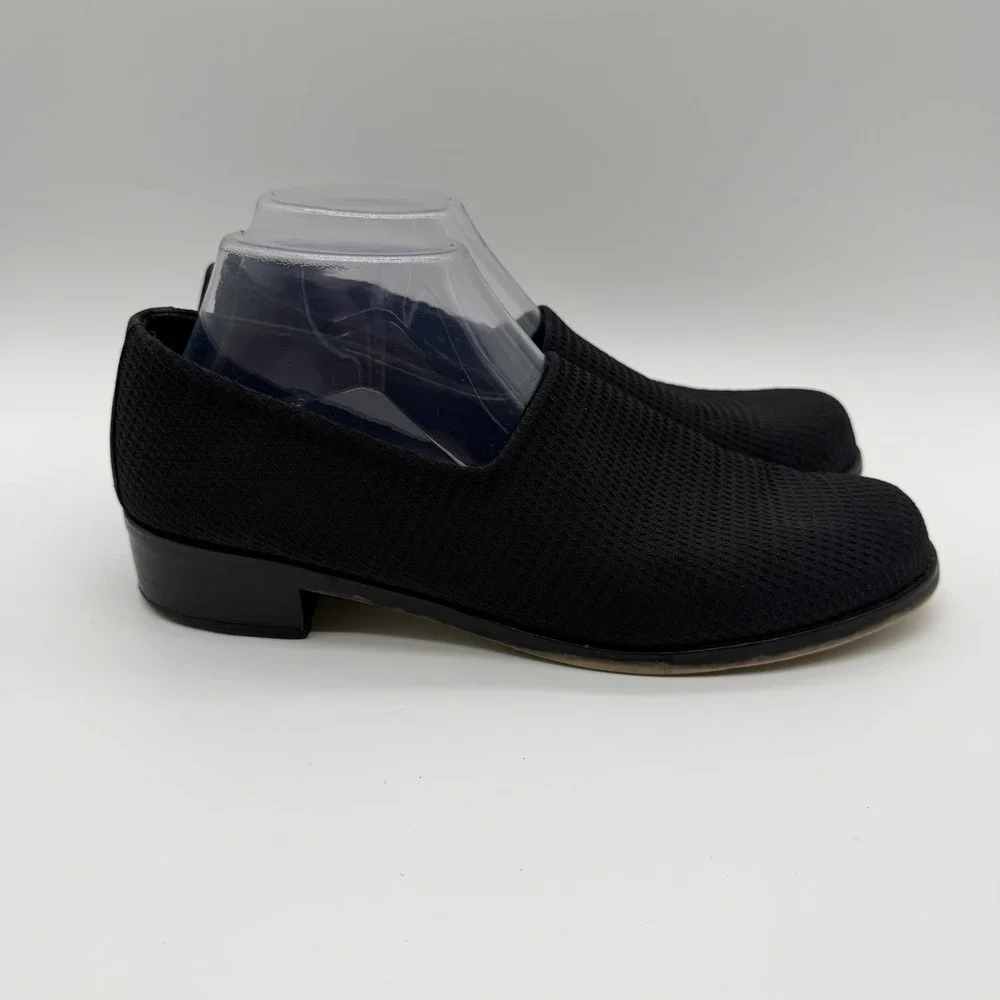 Donald J Pliner Women's Mesh Slip On Loafers Low Block Heels Black Size 9.5